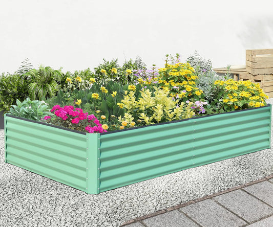 Jardinera elevada galvanizada oncemore de 8 x 4 x 1 pie, jar...