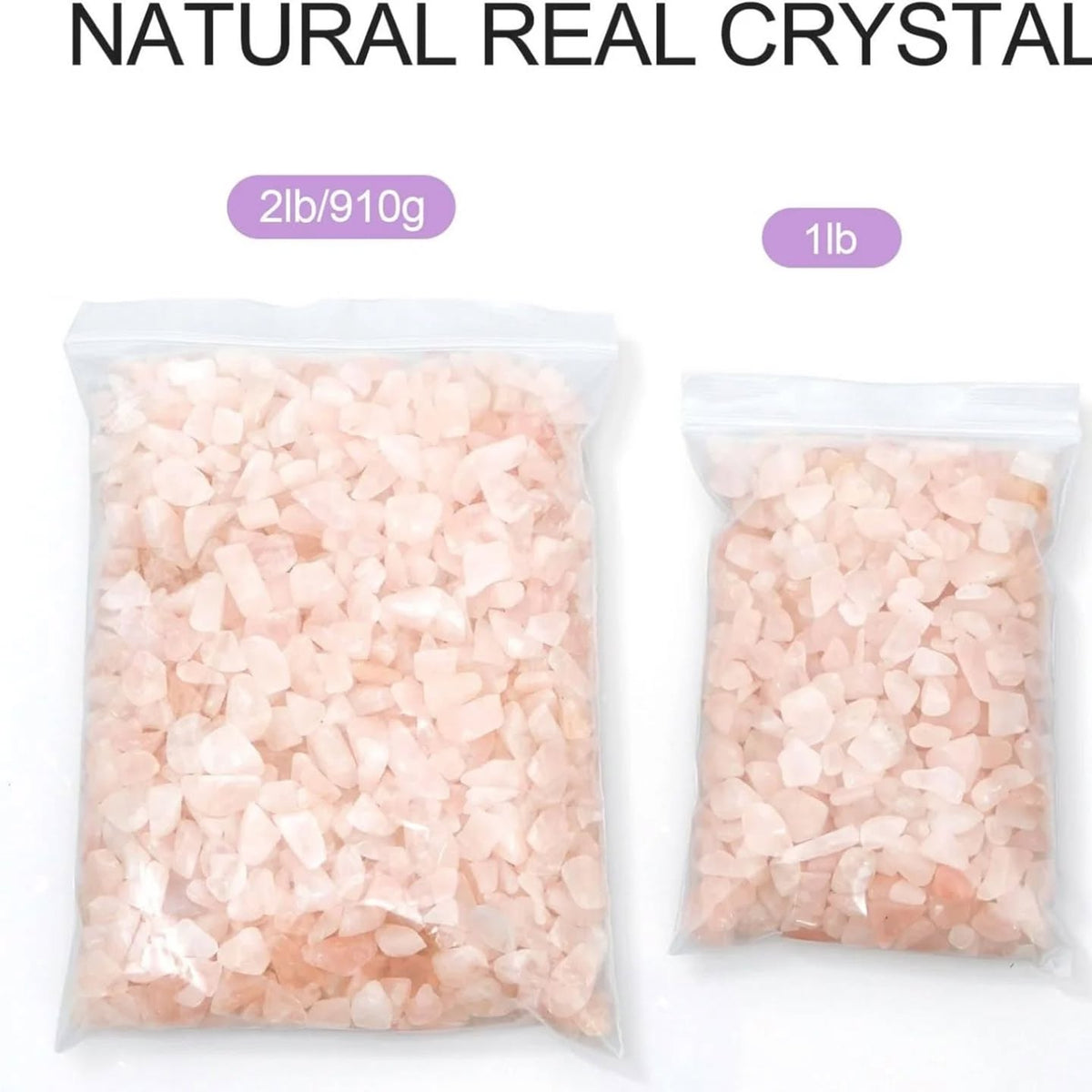 gemshan Chips de cuarzo rosa de 2 libras de cristal triturado natural ...