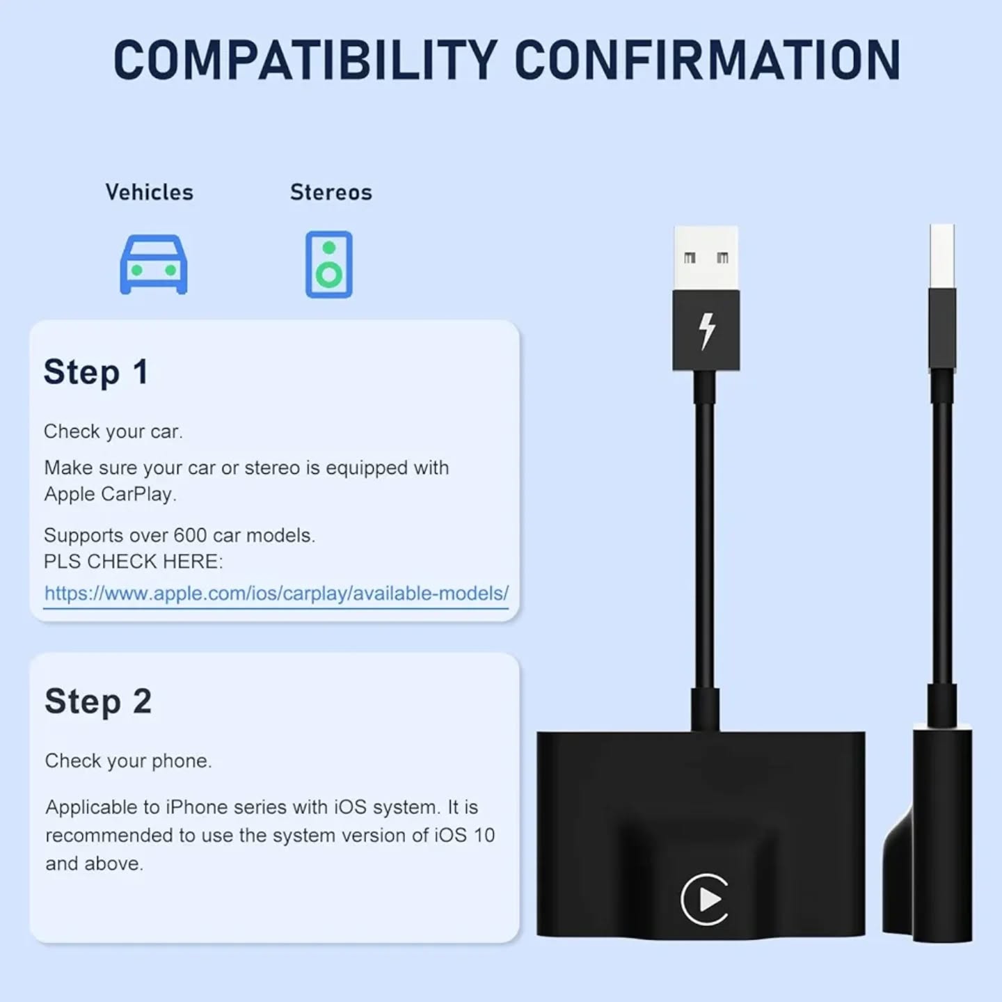 Adaptador inalámbrico CarPlay para CarPlay cableado de fábrica Adaptad...