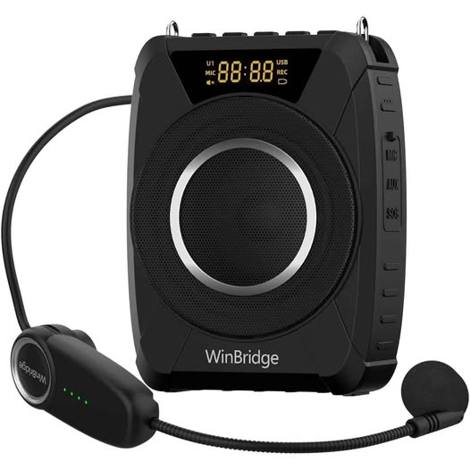 Amplificador de voz Bluetooth de 20 W, micrófono inalámbrico para prof...