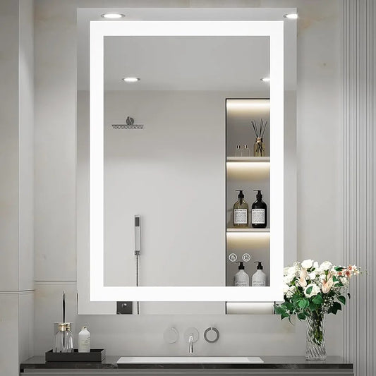 Espejo FTOTI de baño LED de 36 x 24 pulgadas para tocador, espejo ilum...