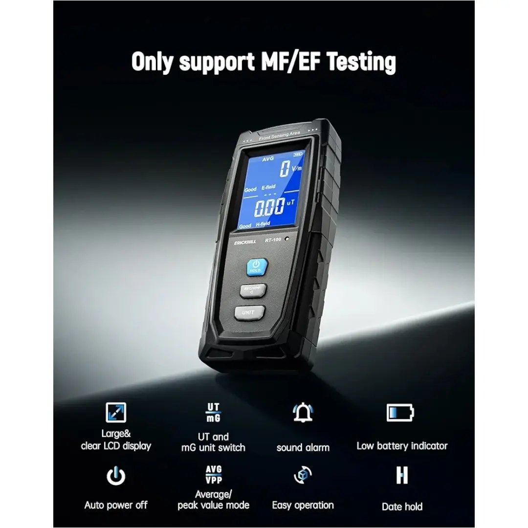ERICKHILL Medidor EMF de micro USB, detector de radiación digital de c...