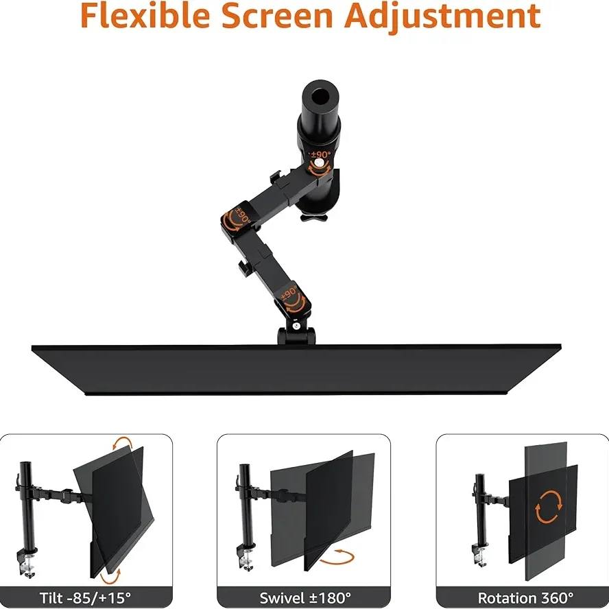 Amazon Basics Soporte para monitor de computadora individual, altura a...