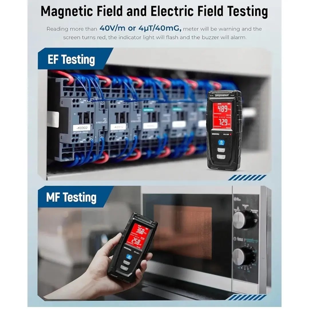 ERICKHILL Medidor EMF de micro USB, detector de radiación digital de c...