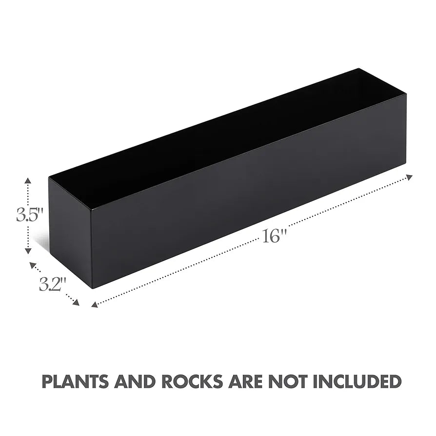 Caja rectangular moderna de acero inoxidable para plantas 16...