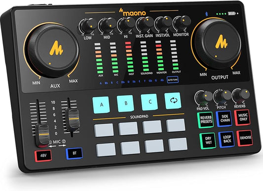 Interfaz de audio MAONO, mezclador de podcast MaonoCaster de...