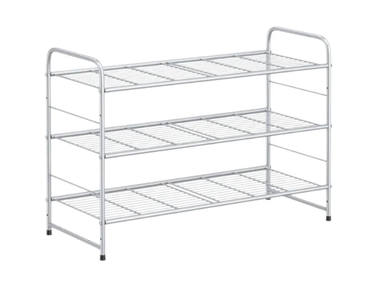 Zapatero apilable y ajustable, multifuncional, rejilla de alambre.