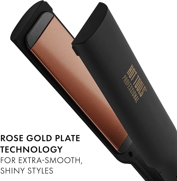 HOT TOOLS Plancha plana profesional digital de oro rosa, extra larga, ...