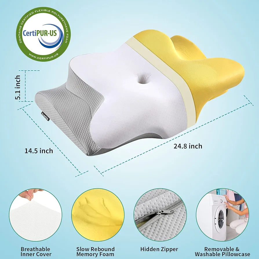 Almohadas de espuma viscoelástica, almohada de apoyo para el...
