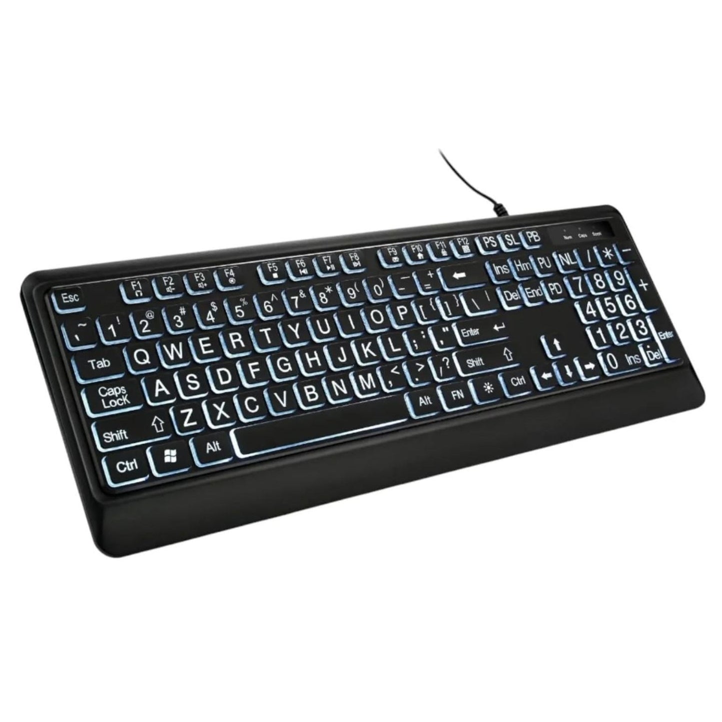 Teclado retroiluminado de impresión grande, teclado de computadora con...
