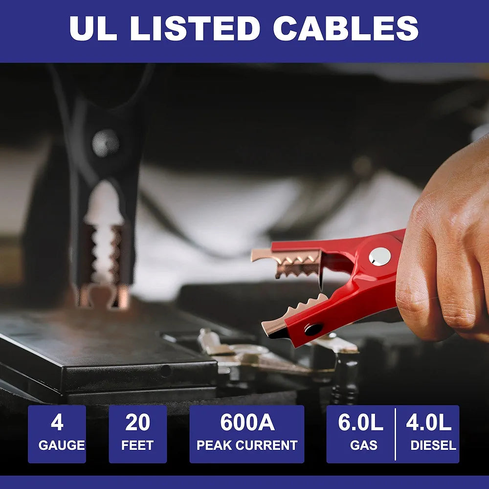Performance Tool W1673 - Cables de puente para todo tipo de clima, calibre 4, 500A...