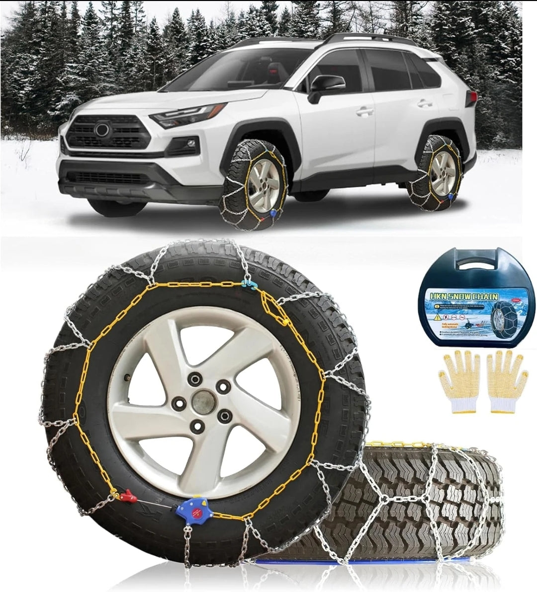 Snow-Chains - Cadena de tracción de neumáticos de 1 minuto de ajuste r...