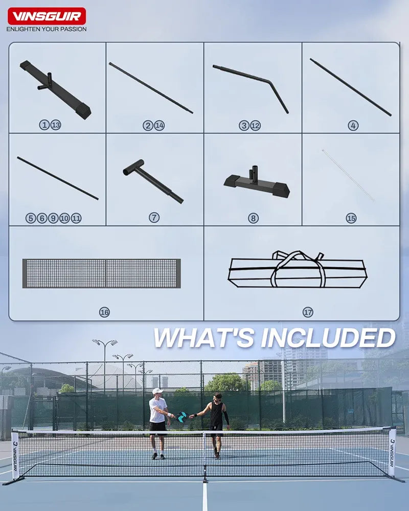 VINSGUIR Red de pickleball portátil al aire libre, redes de ...