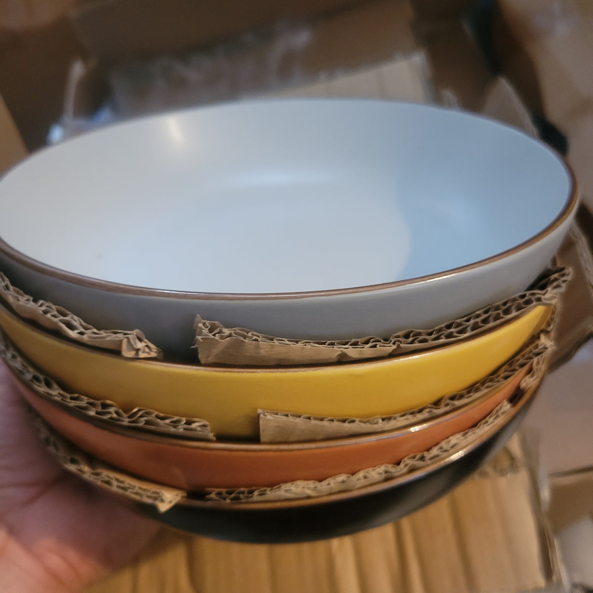 AmorArc Juego de 4 cuencos de cerámica para pasta de 8.5 pulgadas